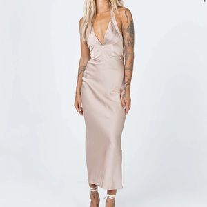 NWOT - Princess Polly Champagne Long Dress